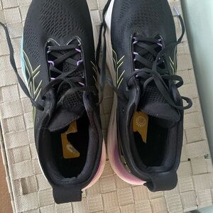 Asics Black and Purple Athletic Shoes with Modern Design